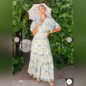 Womens Nursing Friendly Maternity Floral Maxi Dress